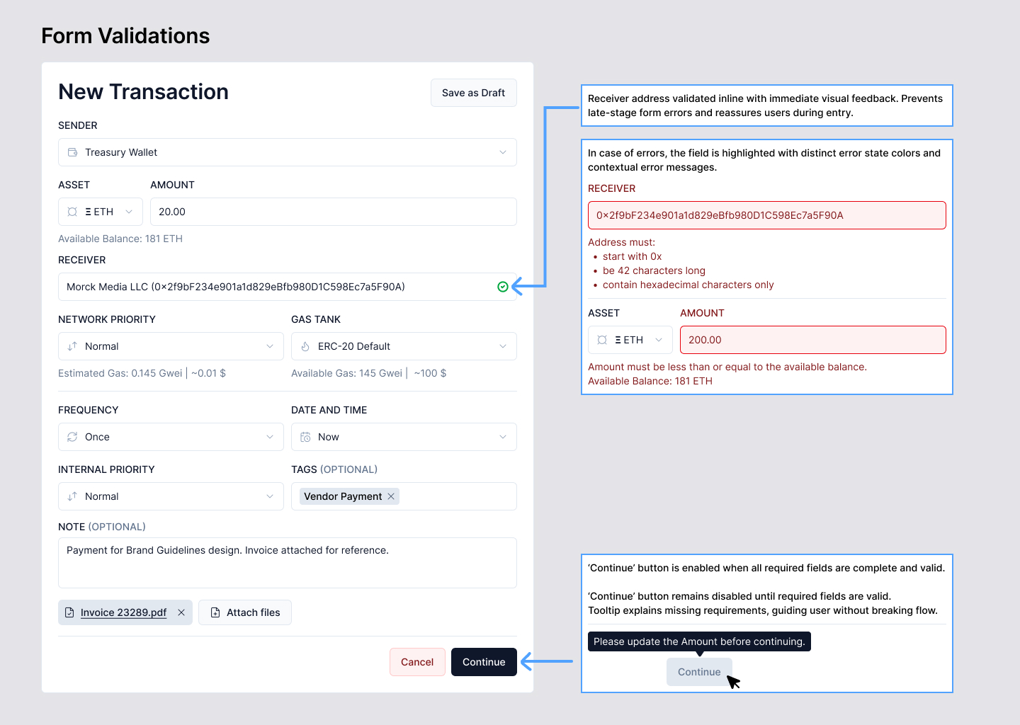 Form validation patterns